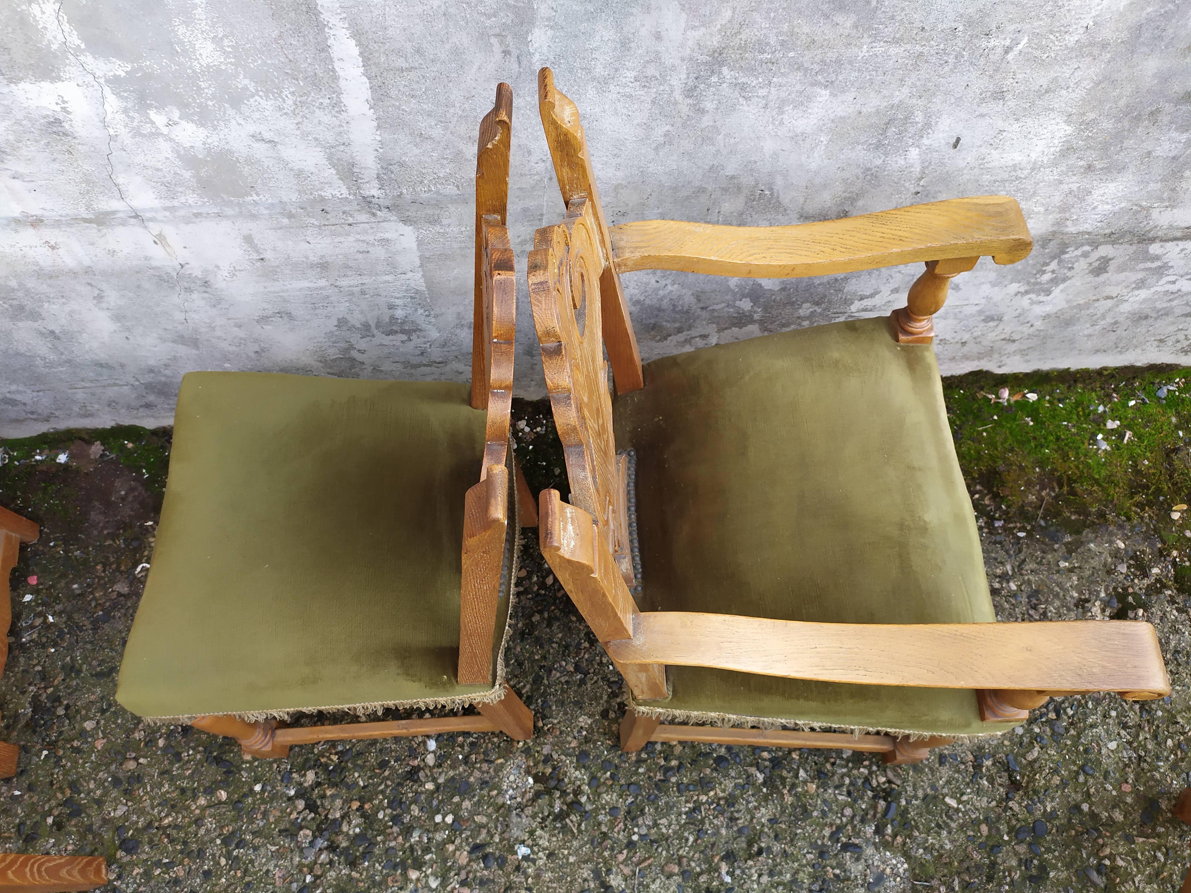 8 ceruse oak style chairs