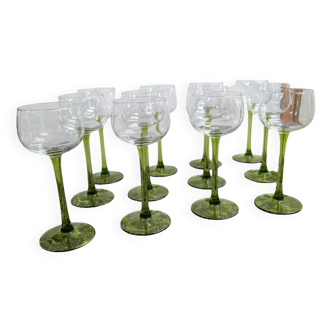 12 Alsatian crystal glasses