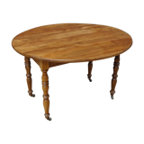 Table ovale Louis Philippe à rabats, en merisier  Ø120-108 x 74 cm