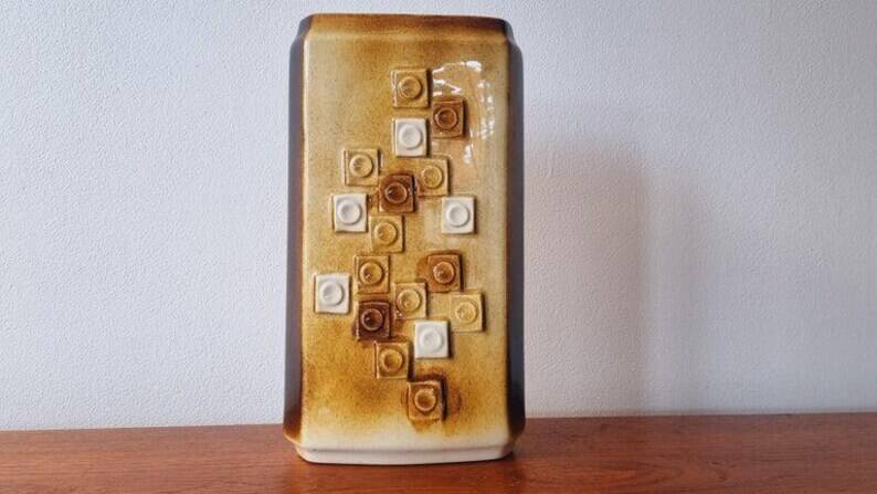 Rare Midcentury Ceramic Vase Mosaic, Ditmar Urbach, 1970s