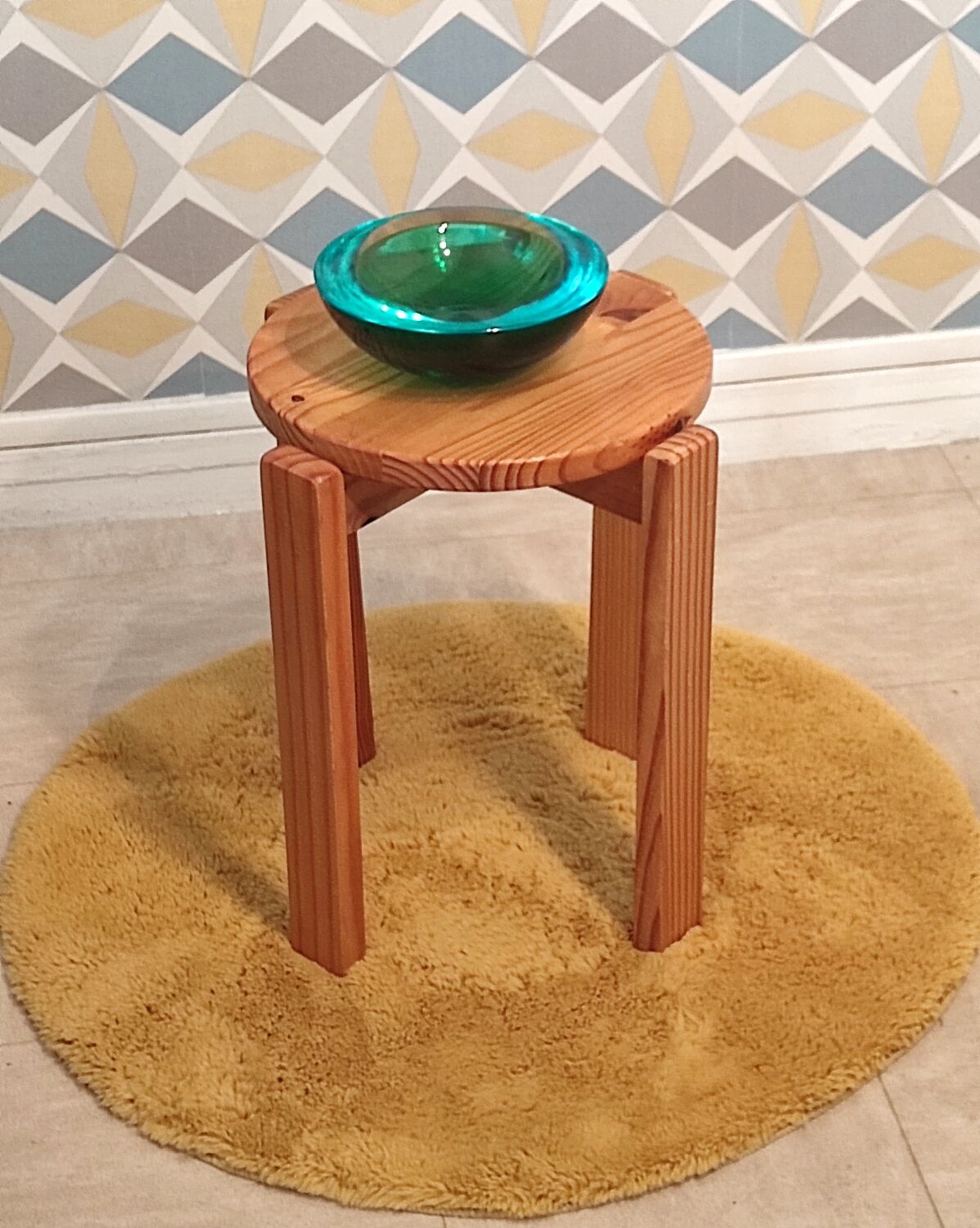 Scandinavian stool in pine