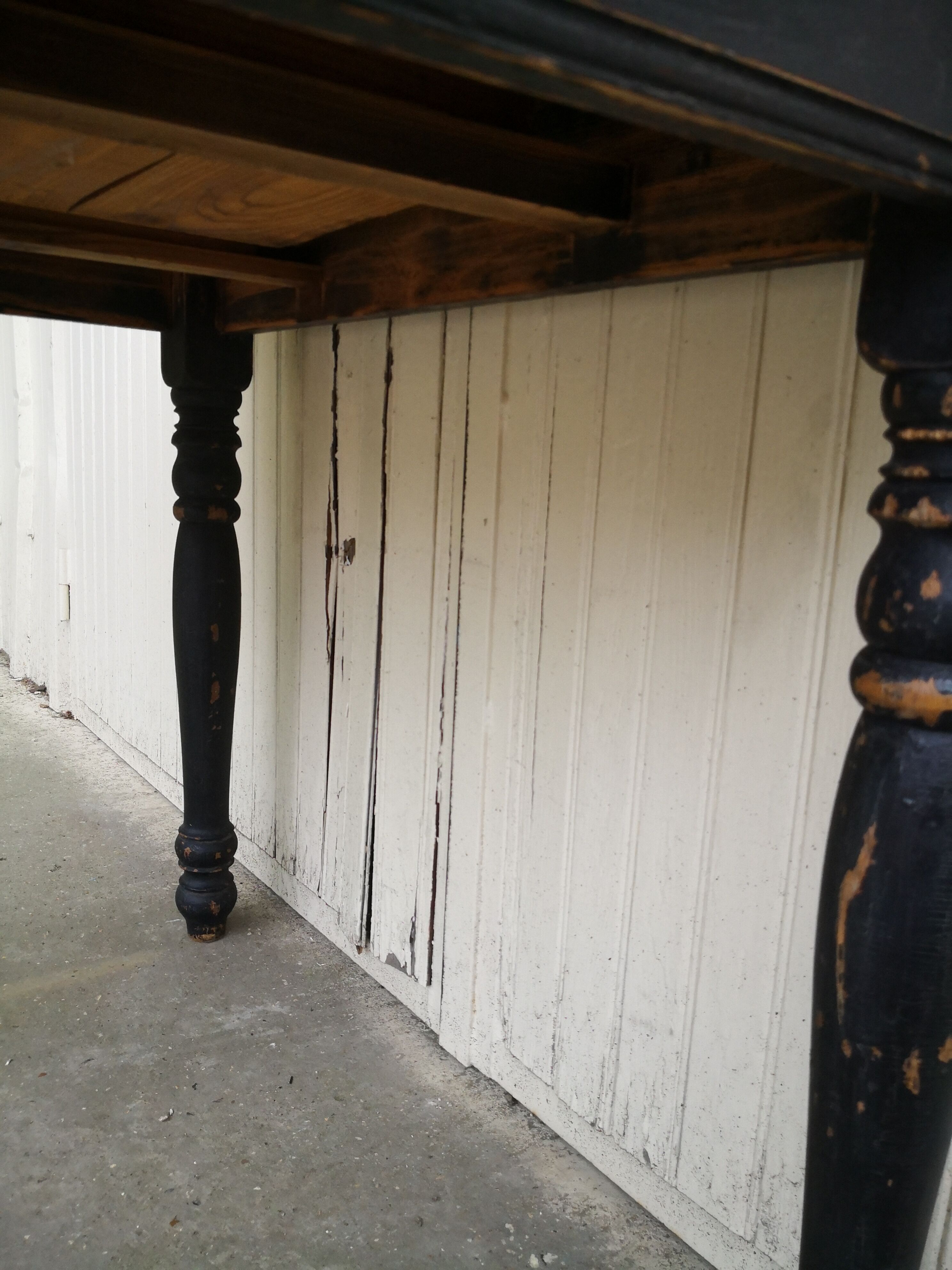 Vintage wooden farmhouse table