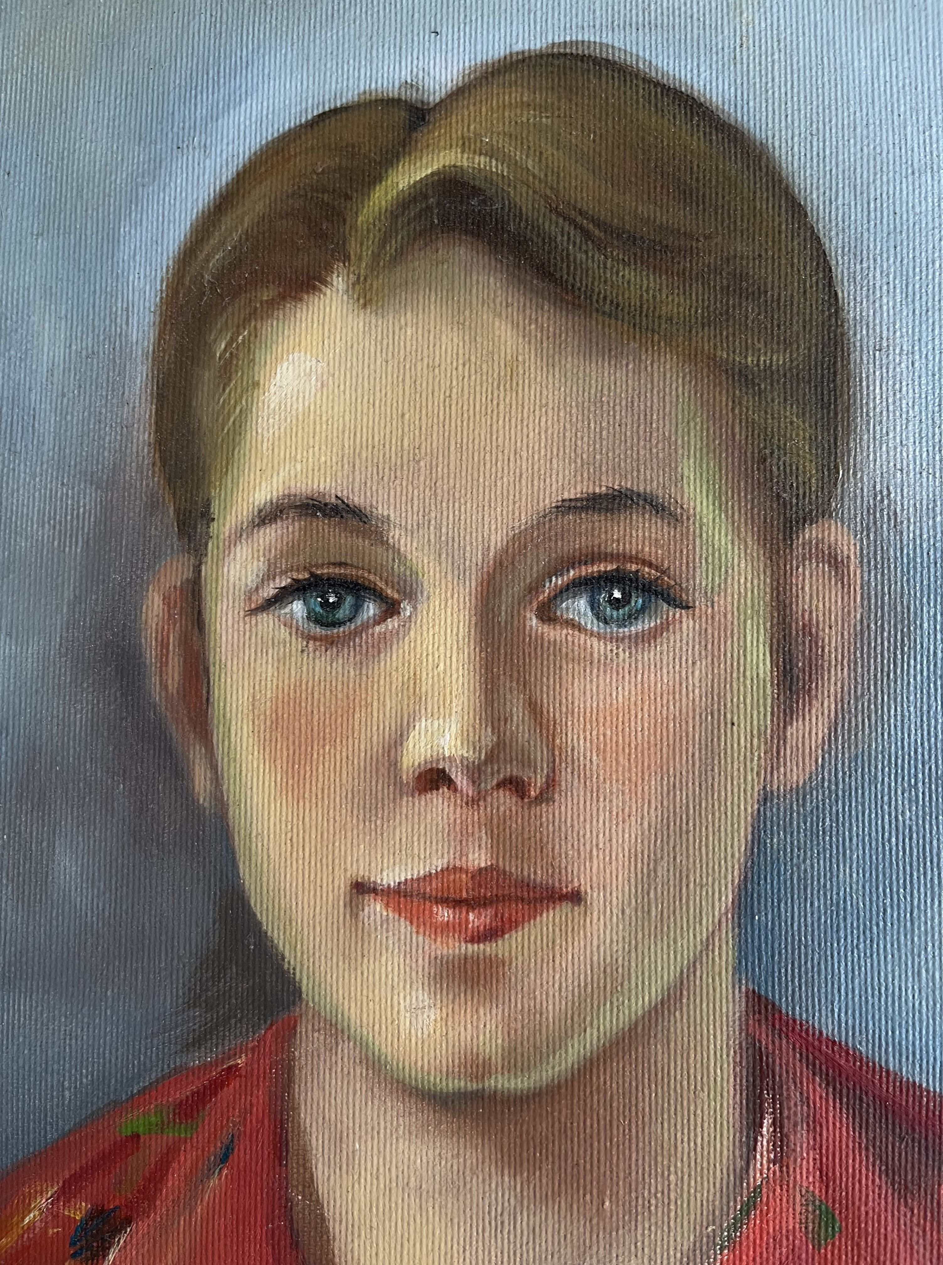 Oil on canvas: portrait of a young man