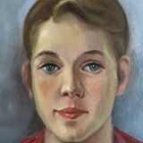 Oil on canvas: portrait of a young man