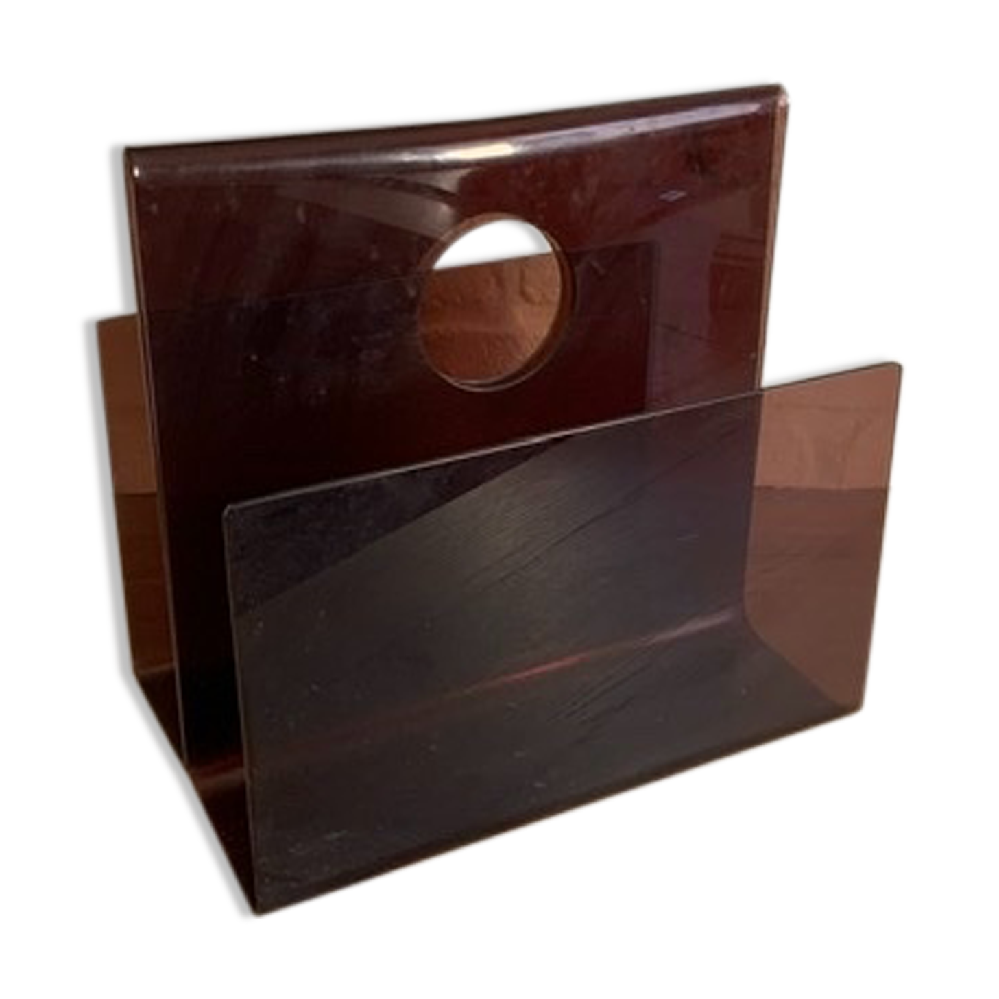 Porte revue plexiglas ambré