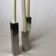 Set of 3 candle holders silver metal