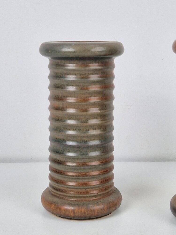 Vases en terre cuite cylindriques, années 1960, ensemble de 2