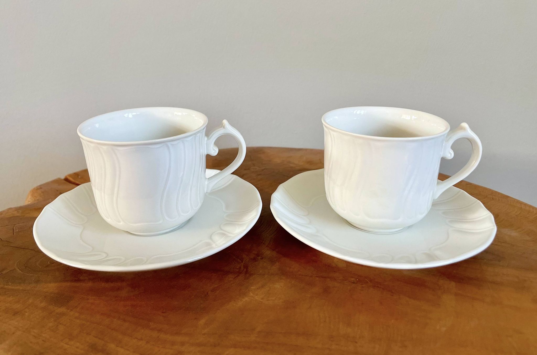 Villeroy & boch espresso or coffee cups with saucers, diamant series from the 1980s
