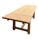 Large renovated antique table made of raw solid oak with 2 extensions, measuring 2.92m.