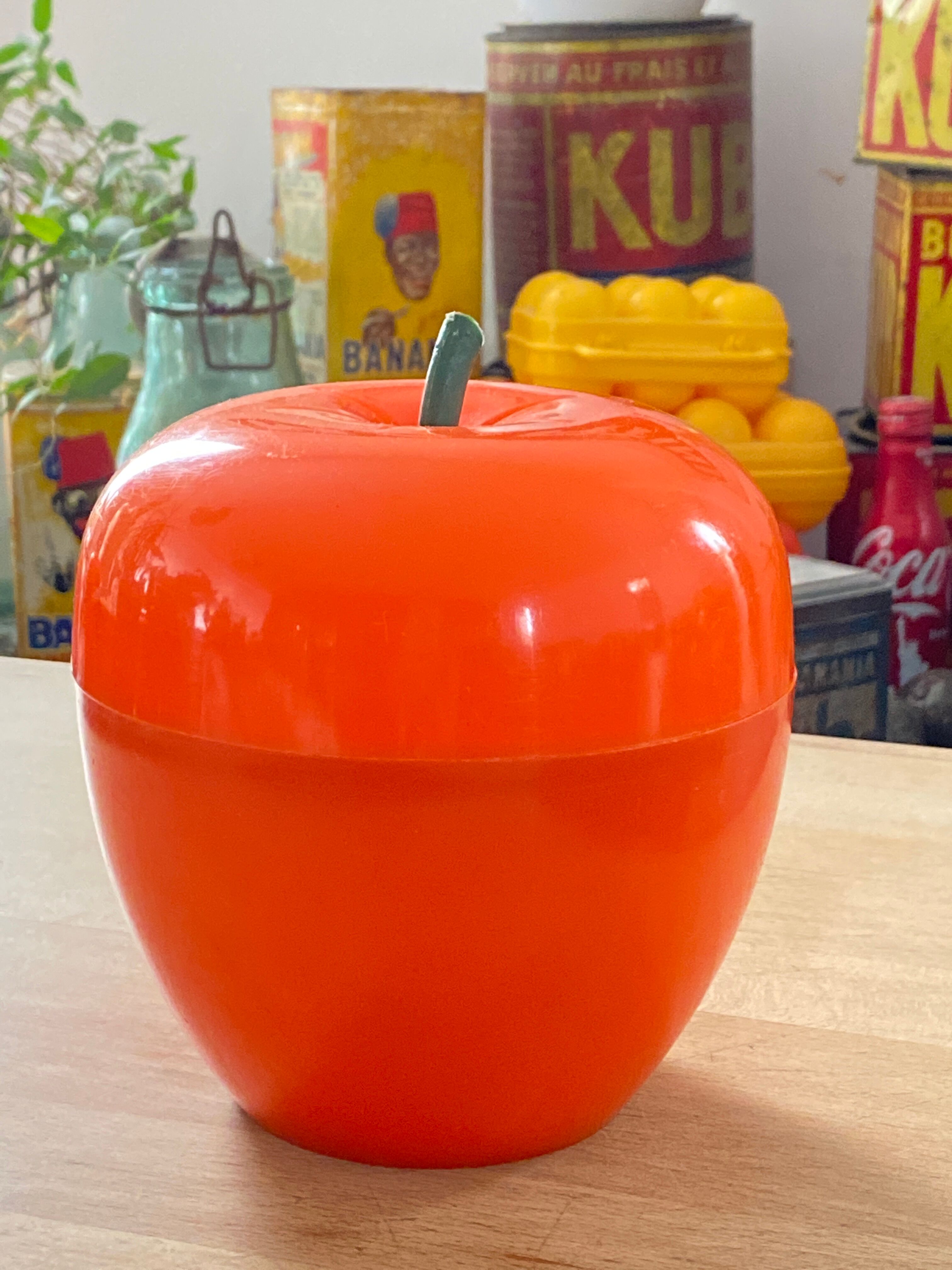 Vintage orange apple ice bucket