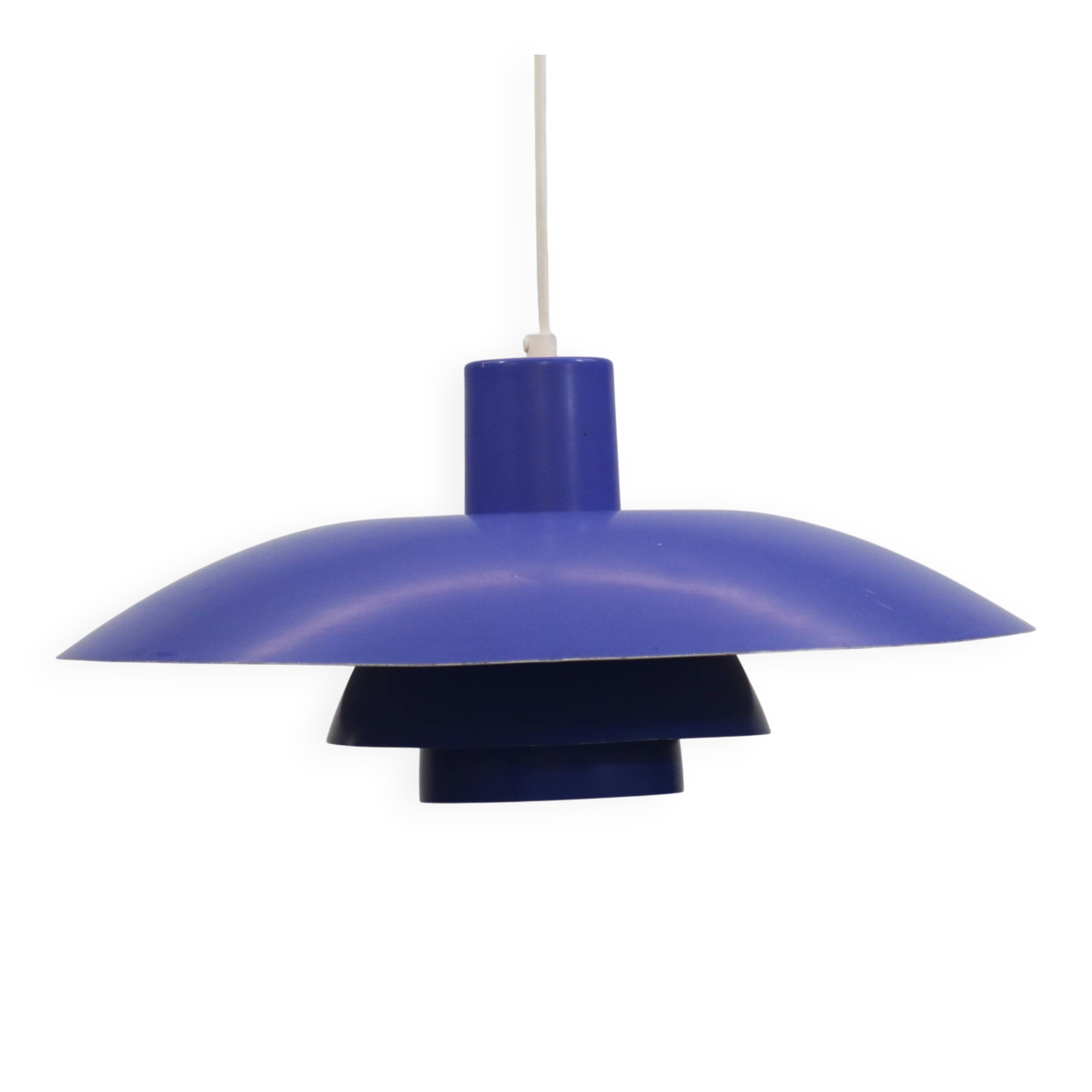 Blue Louis Poulsen PH 4/3 Pendant Lamp: 1970s Scandinavian Design