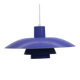 Blue Louis Poulsen PH 4/3 Pendant Lamp: 1970s Scandinavian Design