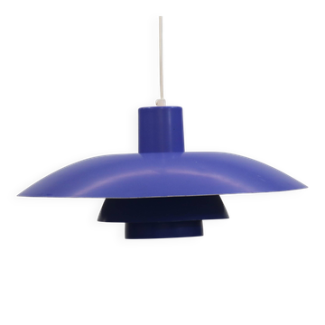 Blue Louis Poulsen PH 4/3 Pendant Lamp: 1970s Scandinavian Design