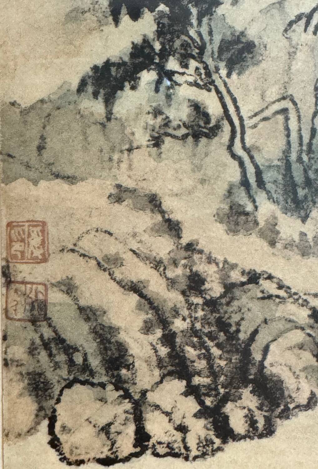 Painting of a lake landscape in China, 20th century