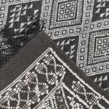Handmade grey and white margoum carpet in natural wool