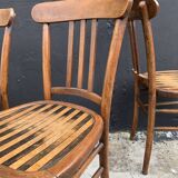 Set of 4 curved wooden bistro chairs