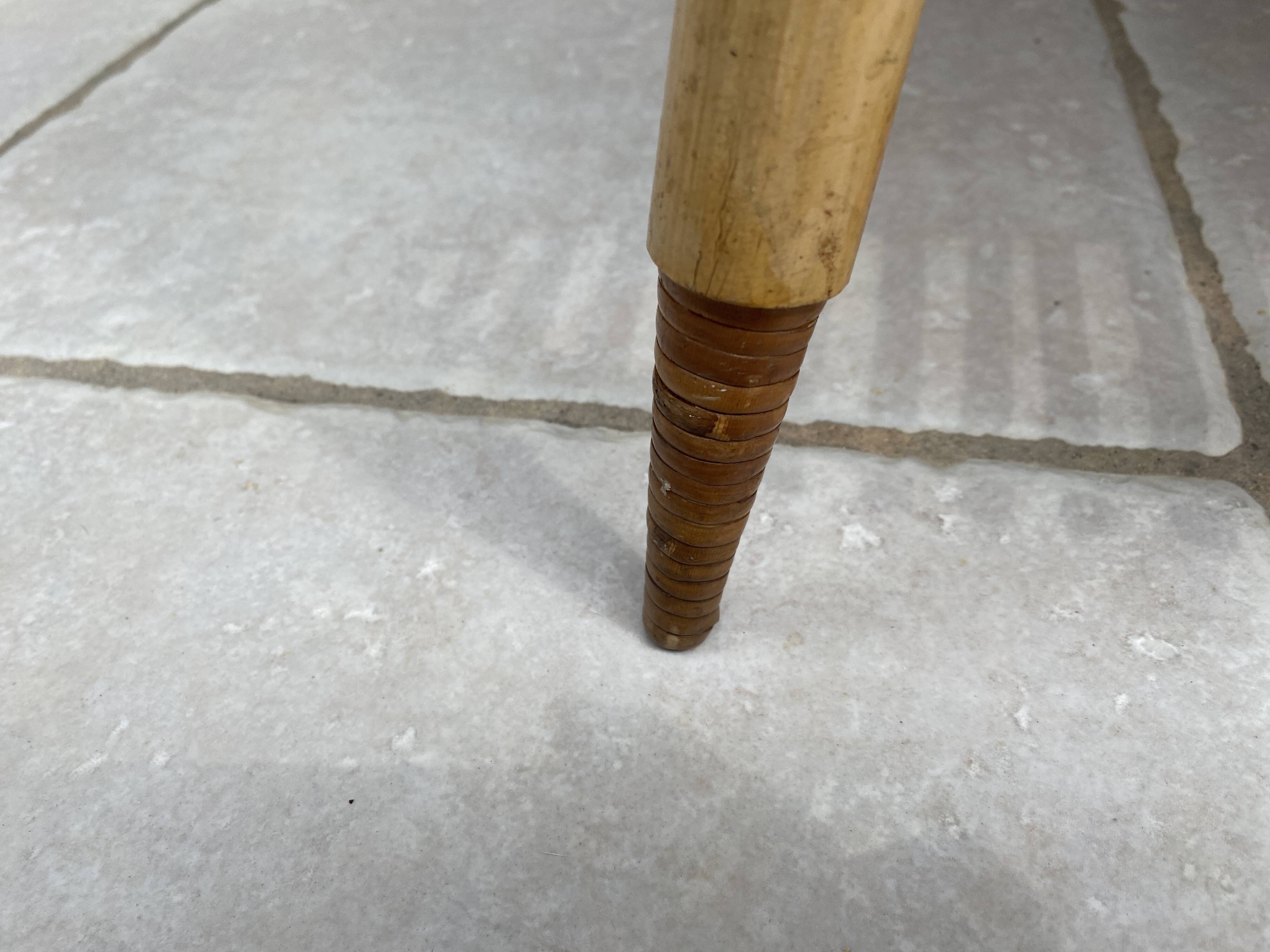 Bamboo and rattan coffee table from the 1960s.