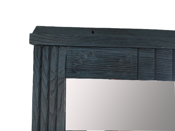 Art Deco bevelled mirrorWooden magazine holder