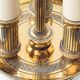 Lampe Bouillotte de l'Empire Français avec trois lumières en laiton et un abat-jour en étain doré avec un motif de laurier.