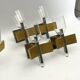 Mid-Century Modern set of eight brass and chrome sconces by Sciolari. Italy 1970s