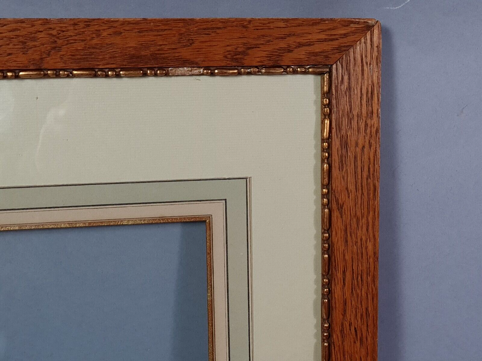 Frame & old glass 45x35 foliage 39,5x29,5 cm wood gilded stucco SB