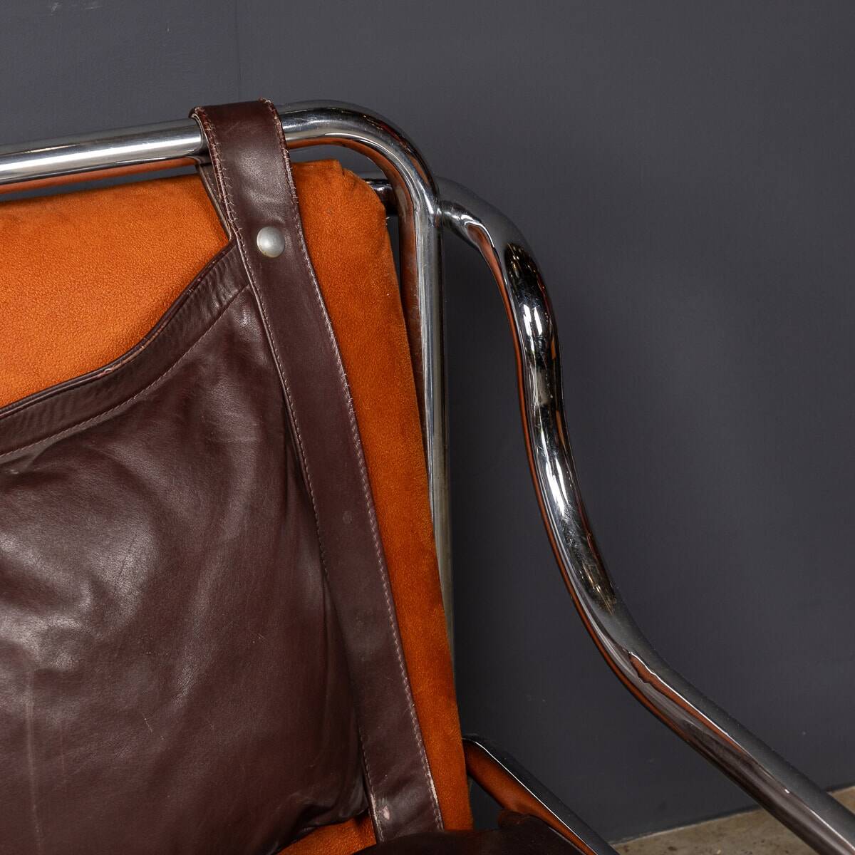 A 20thc italian brown leather sofa by gae aulenti for poltronova c.1962