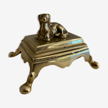 Bronze dog jewelry box