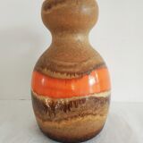 West Germany vase pitcher with red-orange enamels