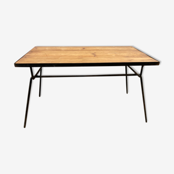 Table basse bois et métal style industriel