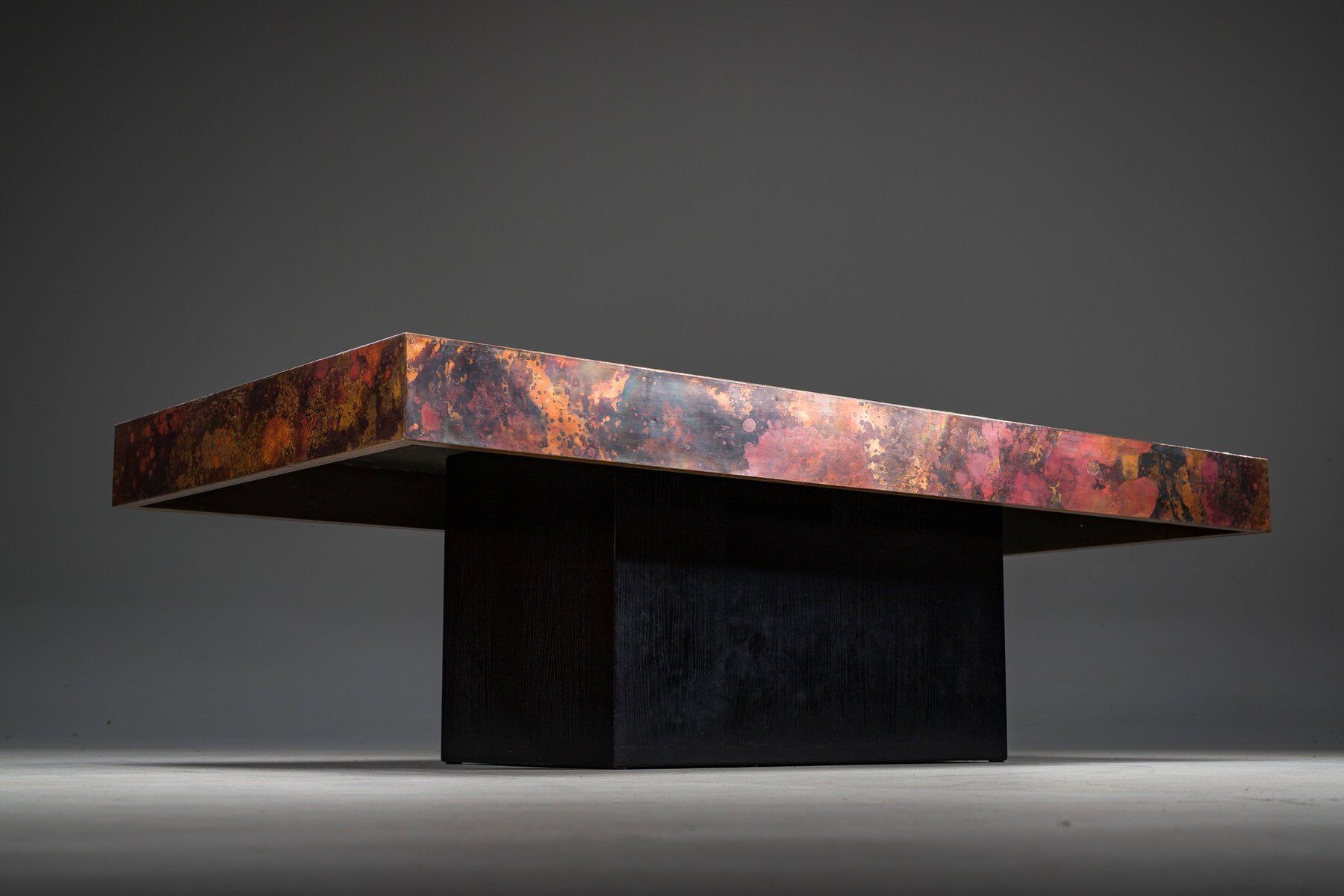 Vintage copper coffee table from Bernhard Rohne, 1970s