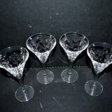 Set of 4 old white wine glasses - roemer flared crystal 18.5cm