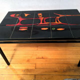 Table steel and ceramic décor free design 60s - 70s