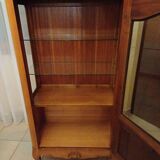 Solid wood display cabinet.
