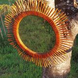 Rattan sun mirror 57 cm