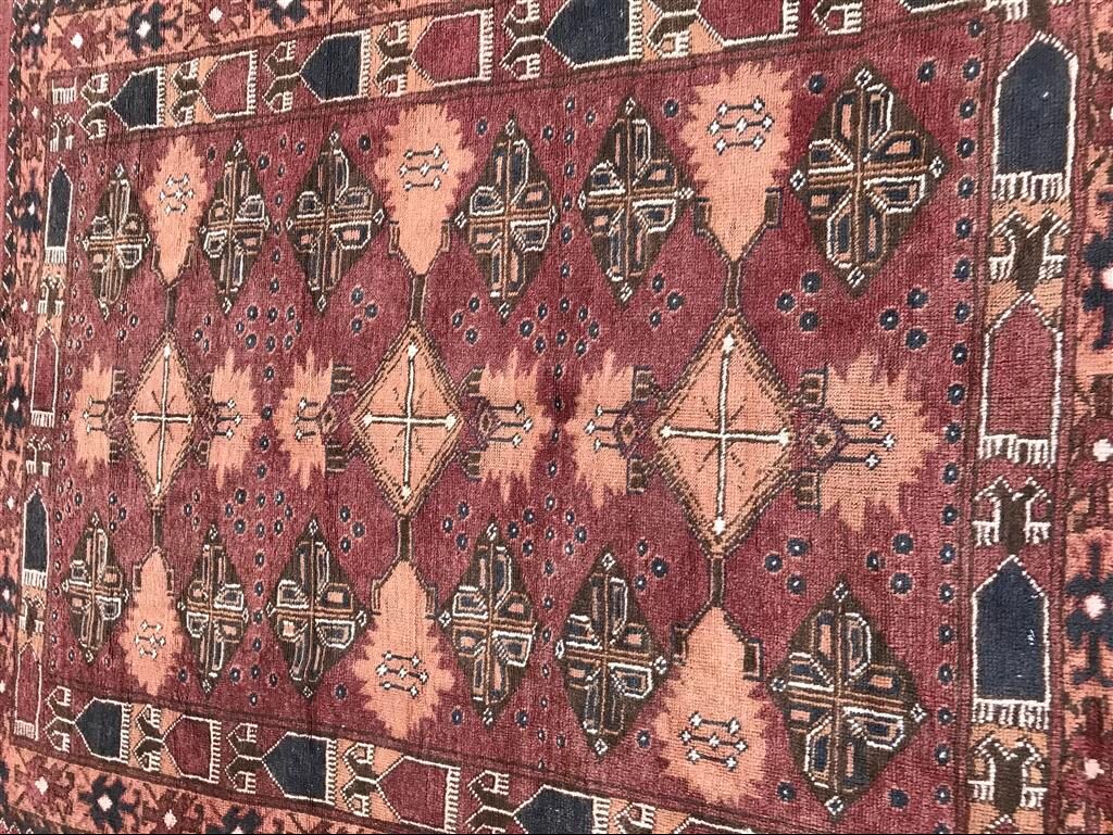 Afghan Turkmen rug handmade 115x136cm