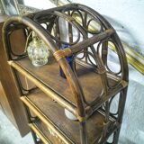 Brown rattan shelf