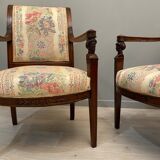 Pair of Mahogany Armchairs Return from Egypt Jacob Period Consulate Late Eighteenth