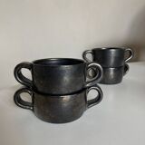 Set de 4 bols à anses Robert Picault Vallauris 1960