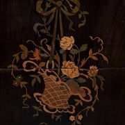 Showcase in precious wood marquetry, Louis XV Transition style.
