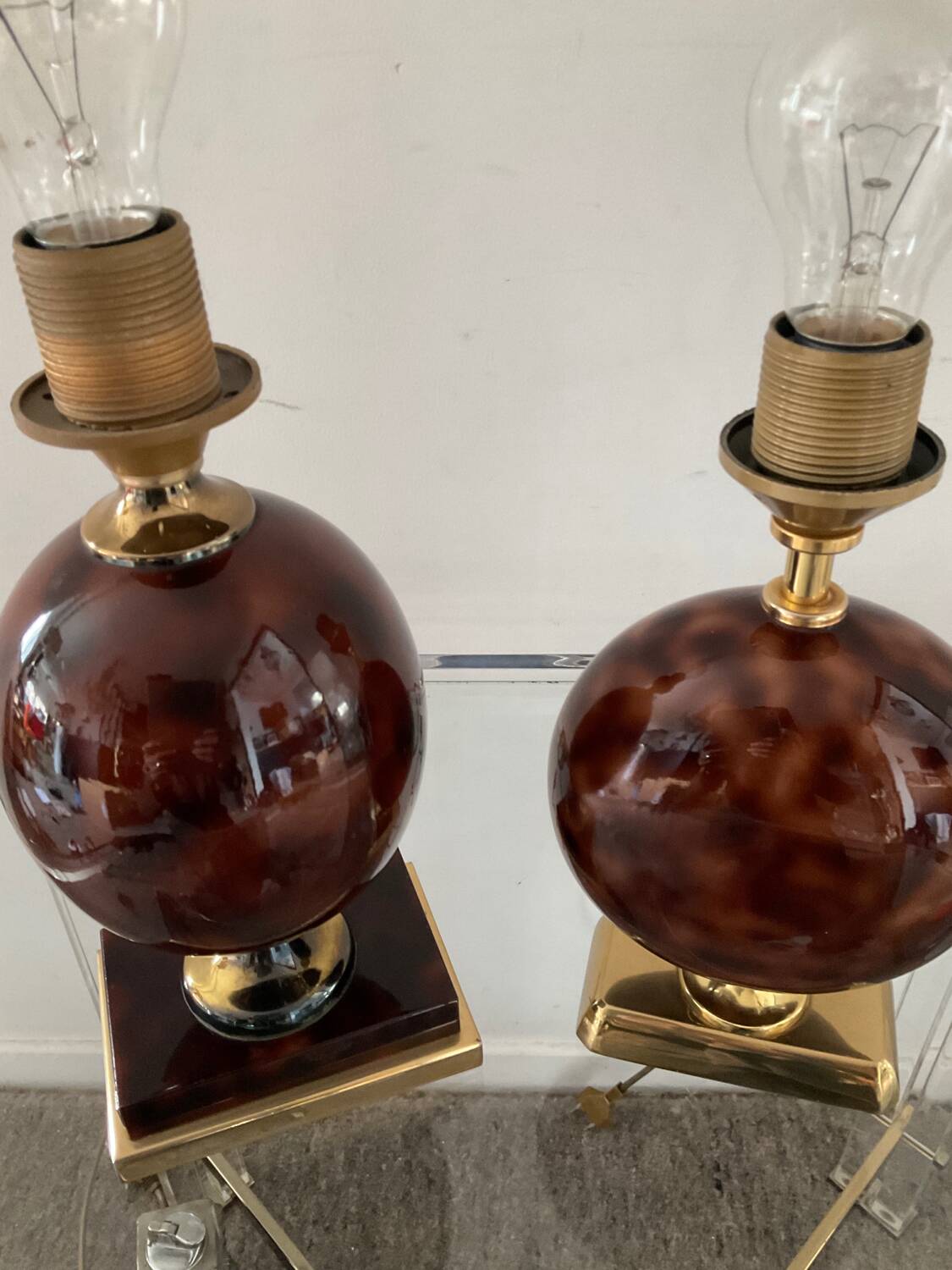 Duo of le dauphin lamp bases from the 70s and 80s