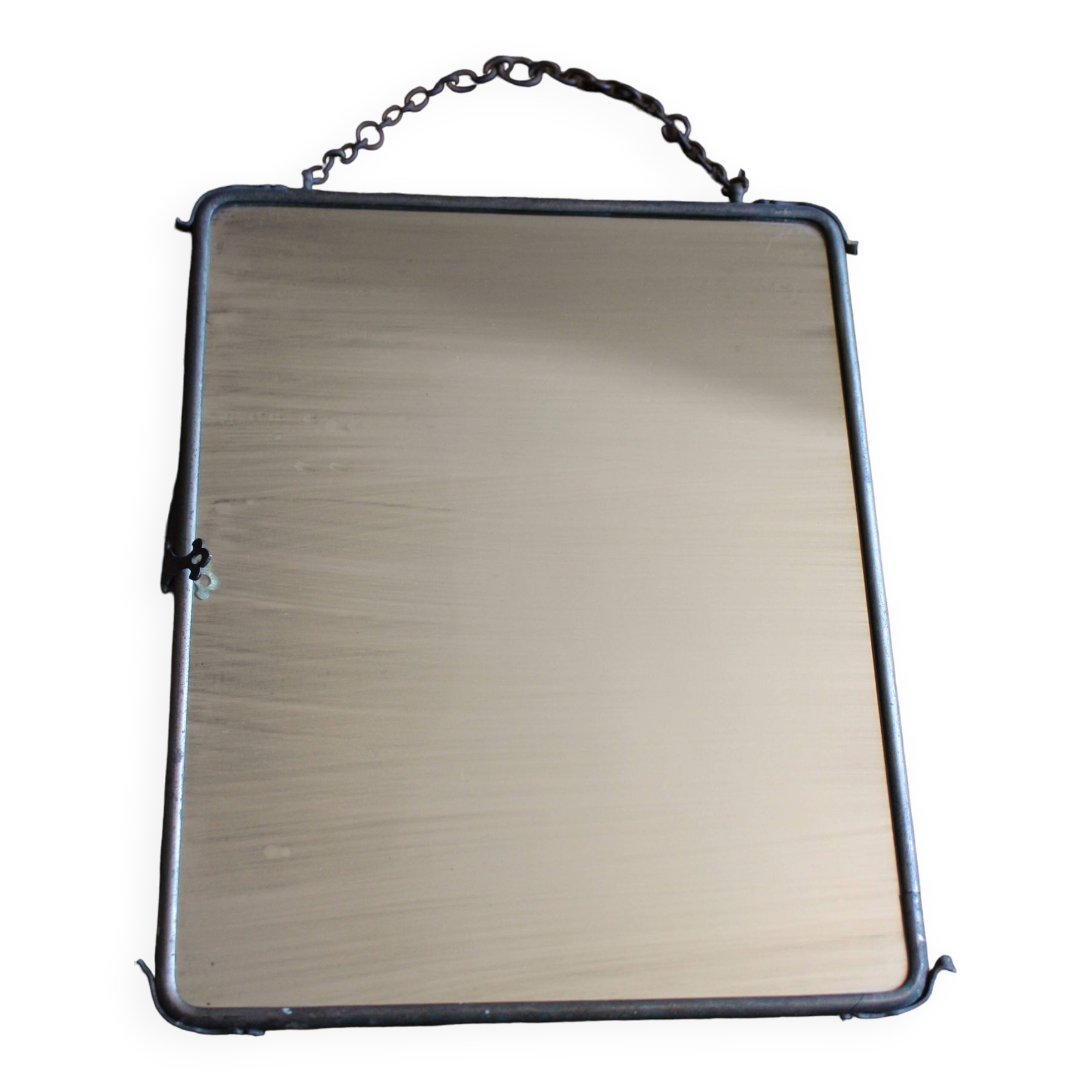 Large barber mirror with chain