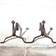 Chenets de cheminée en fonte, moderniste, brutaliste, accessoires cheminée,andirons