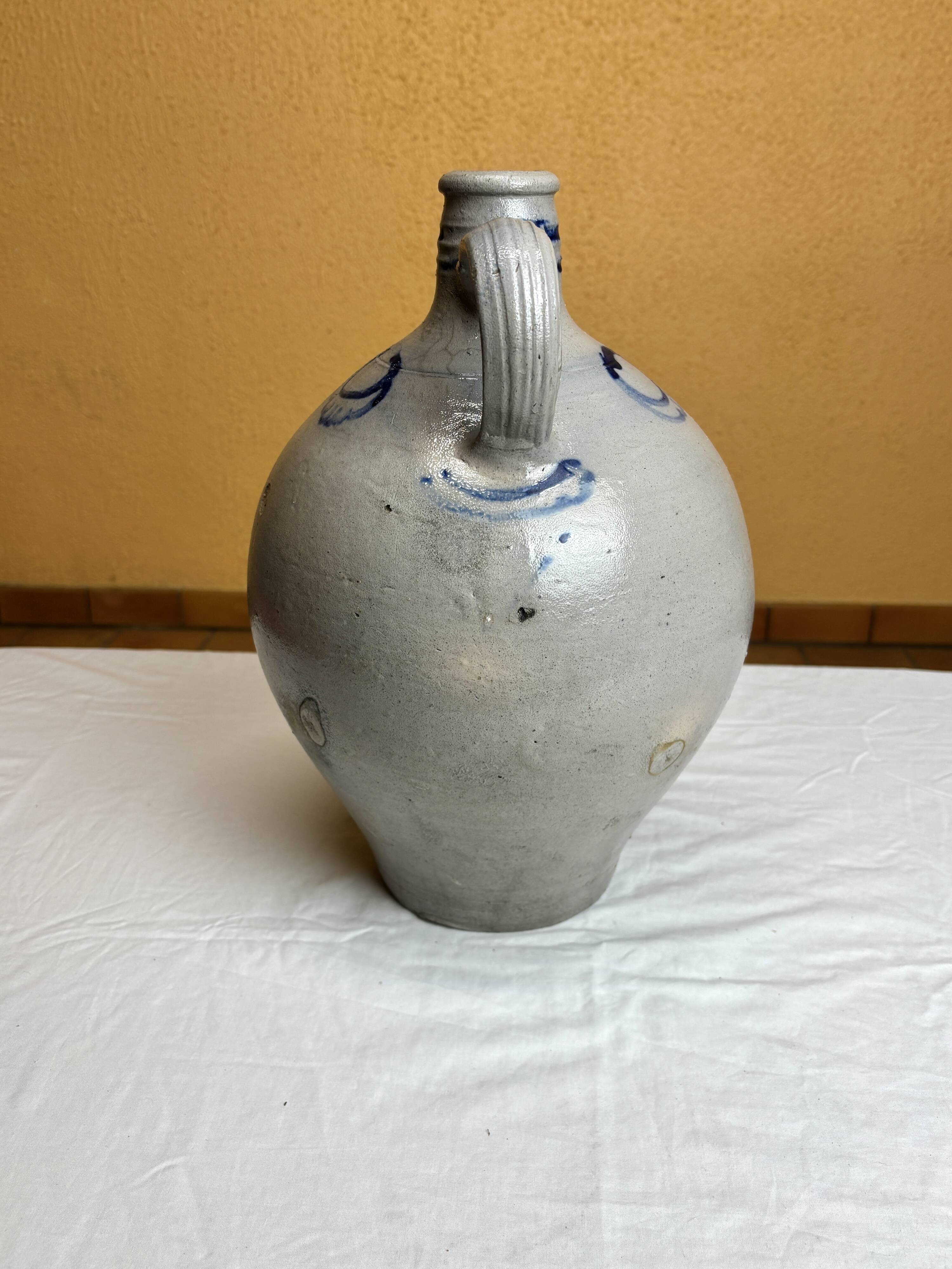 Old oil bottle in Alsatian stoneware