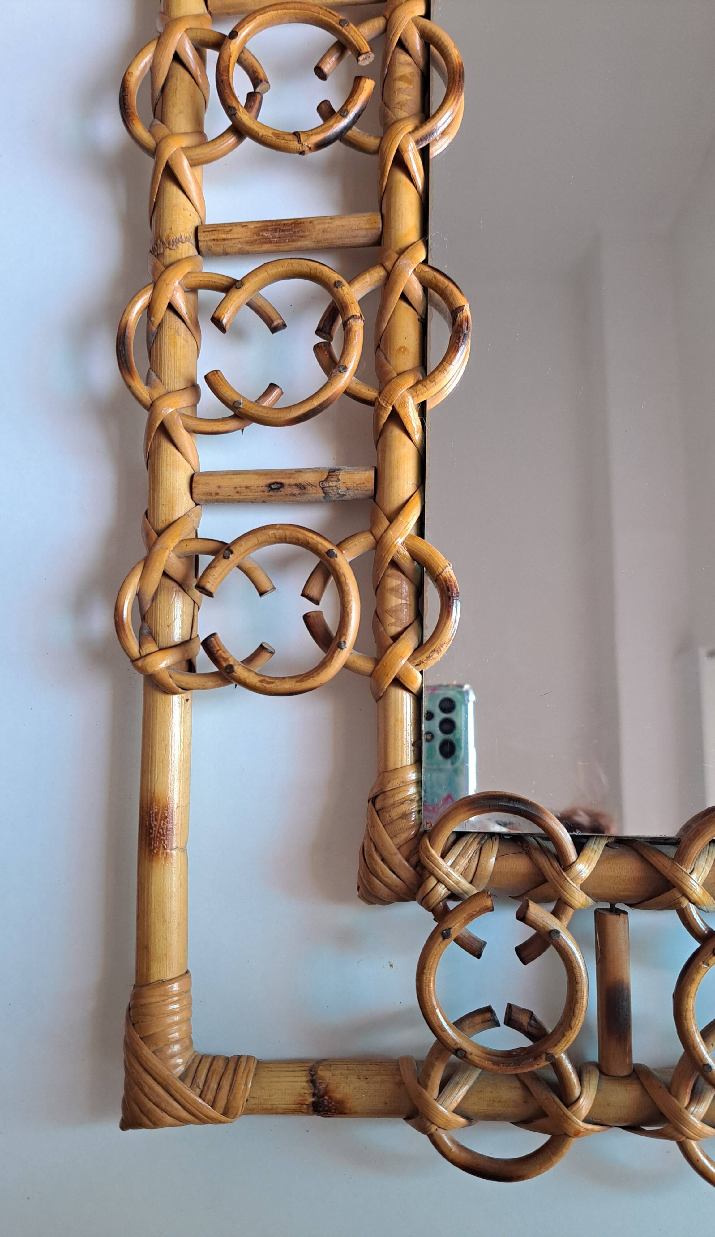Vintage bamboo mirror