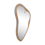 Mirror teak Scandinavian free form 59 x 35 cm