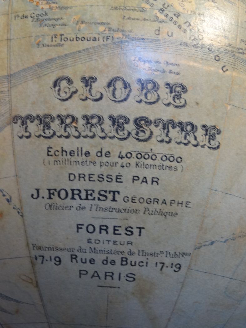 Globe Forest early XXth diameter 37 cm