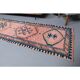 Vintage Turkish Oushak handmade wool cotton pink runner rug 81x368