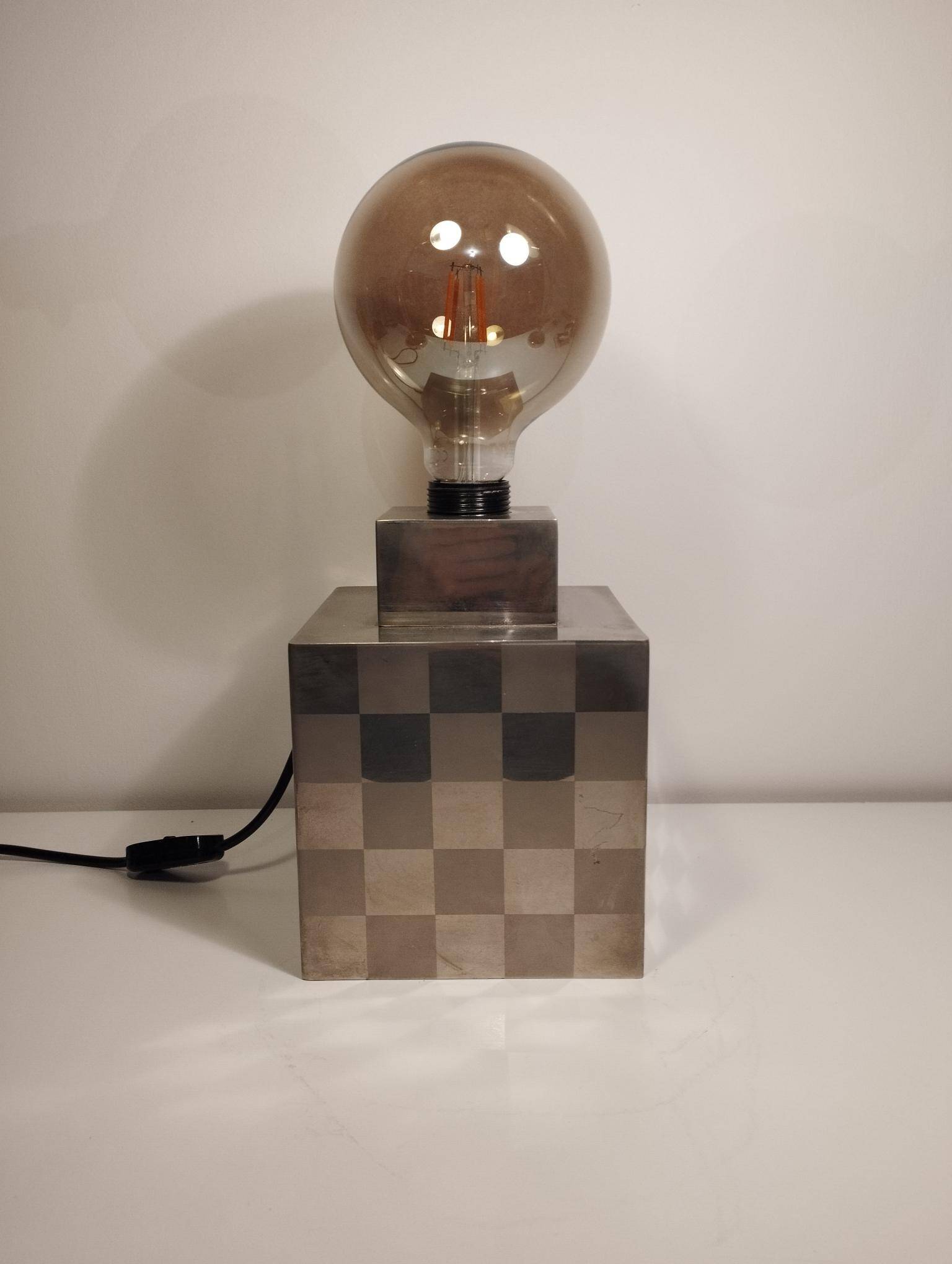 Cube lamp - checkered - Françoise Sée - Space Age Design - Vintage era - 60s / 70s