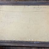 Mountain painting by paul jouvet of lake lauvitel in oisans (alps)