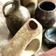 Sculptural and graphic ceramic vase by Bertoncello, Italy 1970